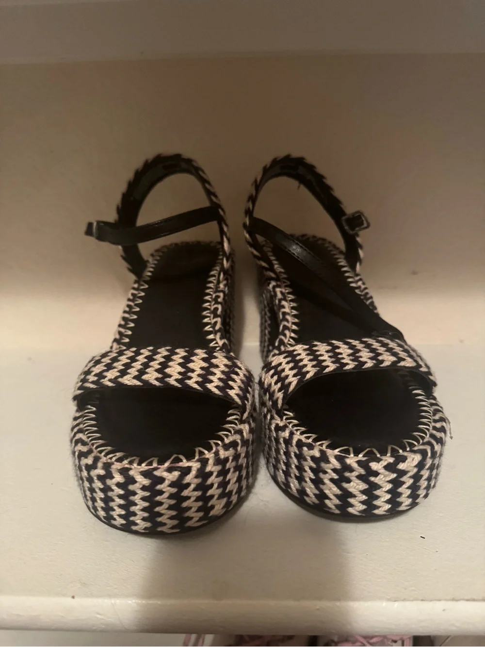 Target Black & Cream Braided Platform Sandals